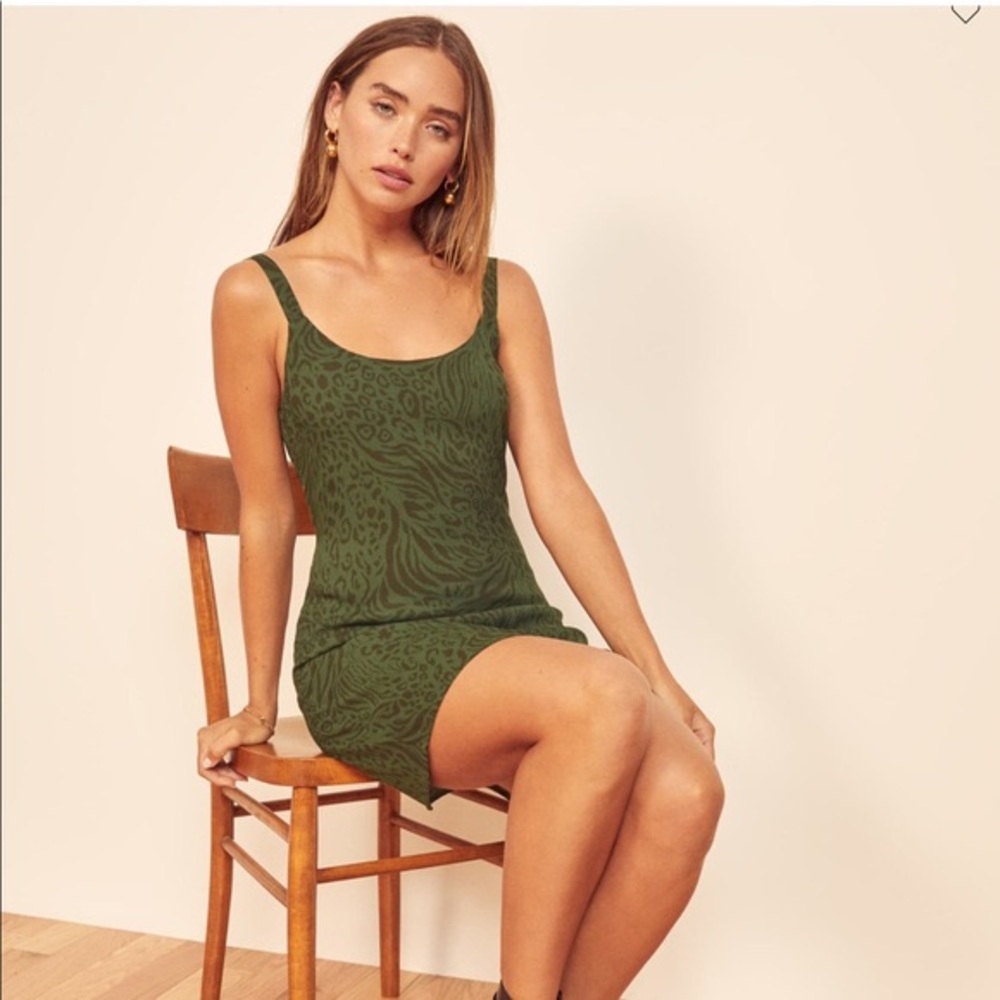 Reformation Puglia mini dress in color Jungle
